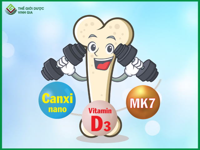 Trẻ còi xương nên uống thuốc có chứa Canxi nano, Vitamin D3 và MK7