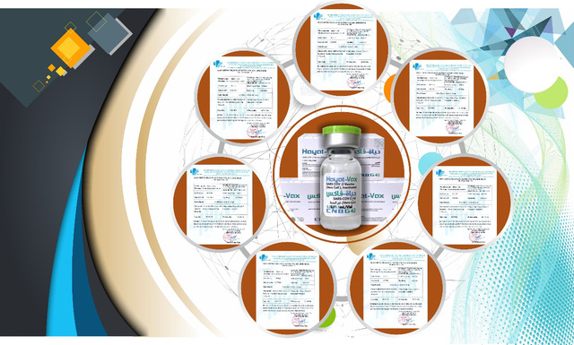Giấy chứng nhận xuất xưởng bảy lô vaccine Hayat-Vax sản xuất tại UAE.